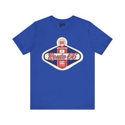 Retro Route 66 Gas Station Tee - Vintage Road Trip Apparel