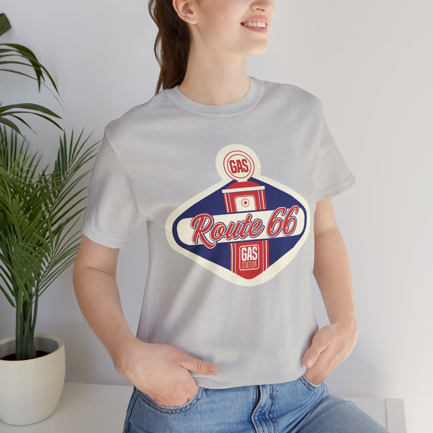 Retro Route 66 Gas Station Tee - Vintage Road Trip Apparel
