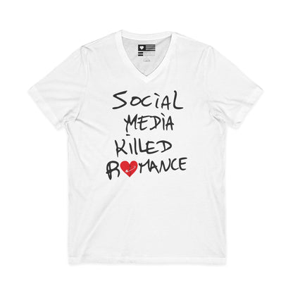 Social Media Killed Romance V-Neck Tee