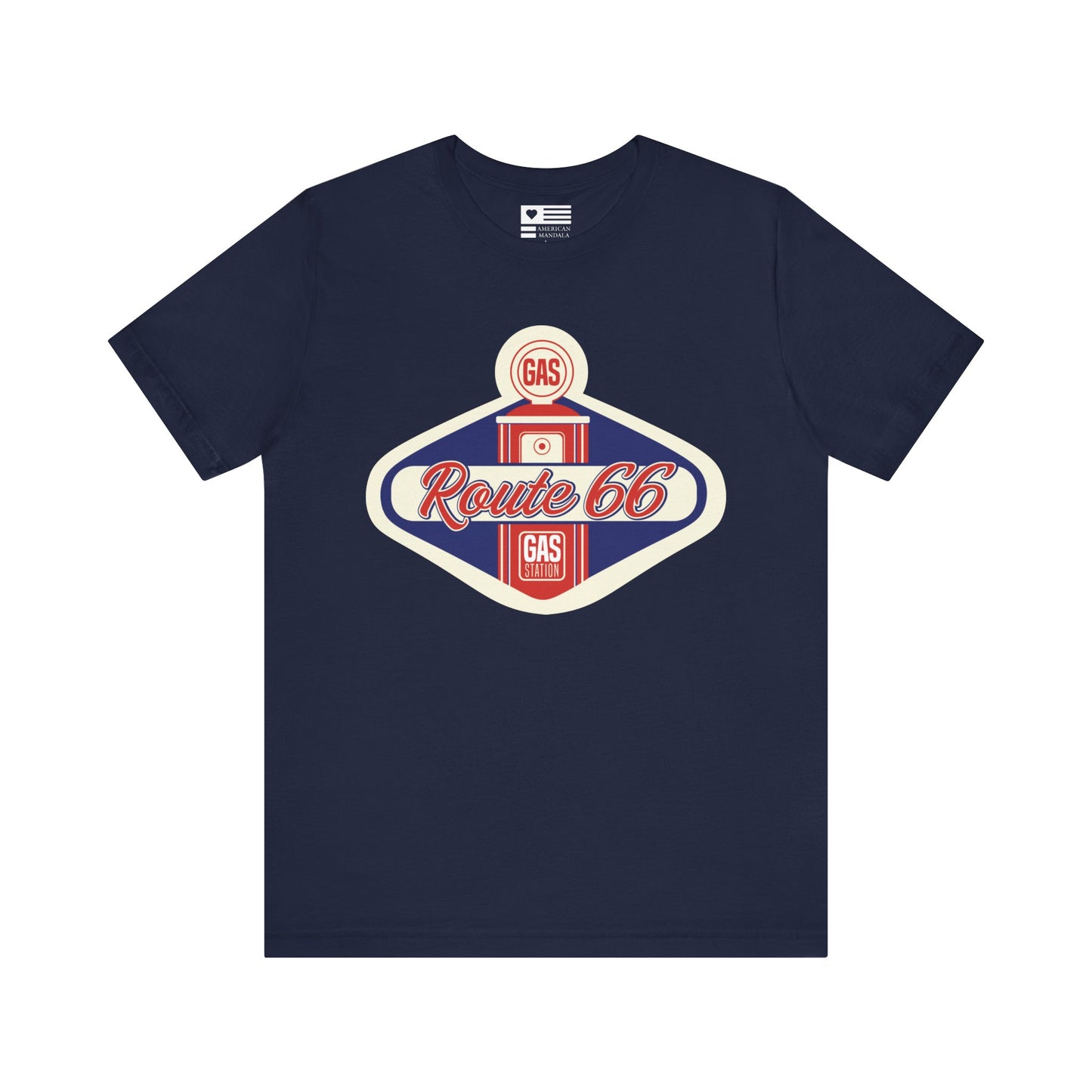Retro Route 66 Gas Station Tee - Vintage Road Trip Apparel