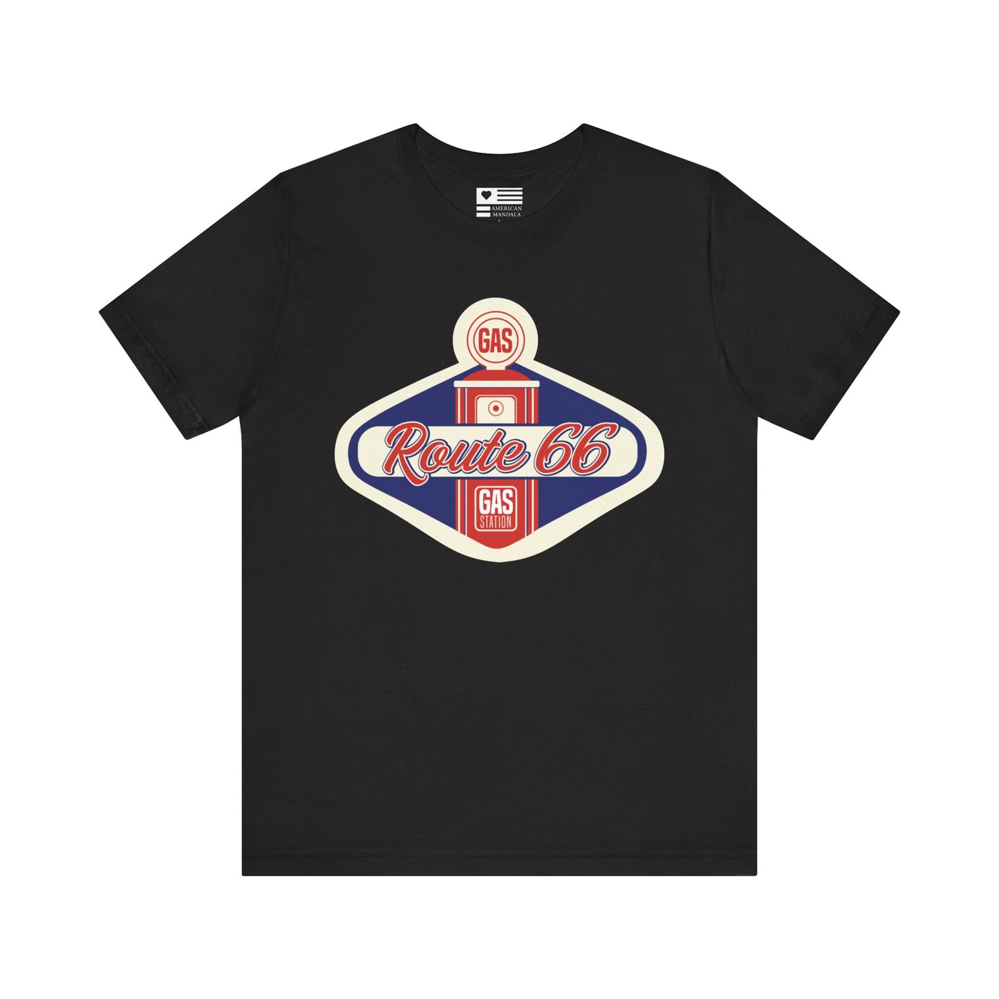 Retro Route 66 Gas Station Tee - Vintage Road Trip Apparel