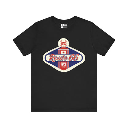 Retro Route 66 Gas Station Tee - Vintage Road Trip Apparel